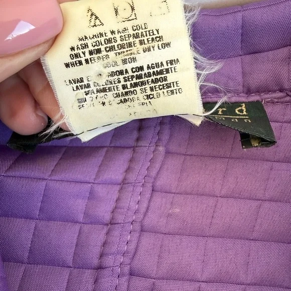 Harvé Benard by Bernard Holtzman Purple Quilted Jacket Petite 6P Vintage - Picture 2 of 6